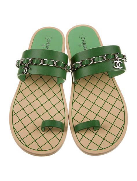 chanel slides green